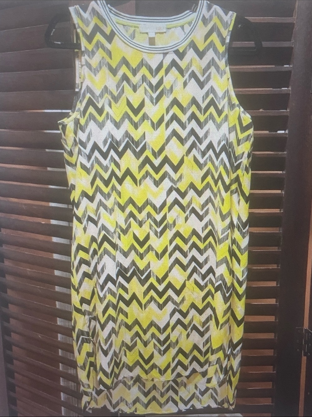 Gianni Bini Yellow Black White Chevron Mini Dress
